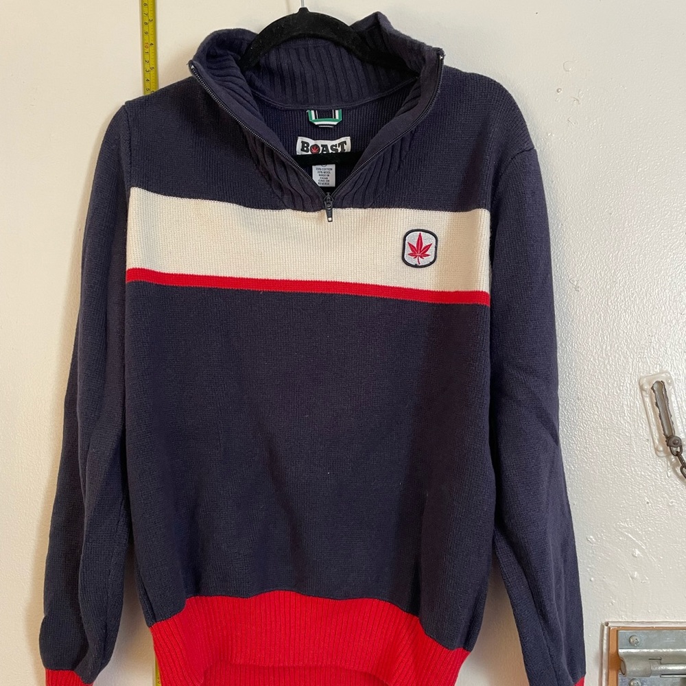 Wool Marijuana Quarter-zip